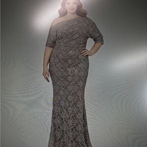 Betsy and Adam sequin and lace one shoulder dress.  Never worn, tags on, size 18